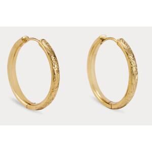 Gold Hoop Earrings Stainless Steel 14K PVD Waterproof Large Hoops Daphne Style